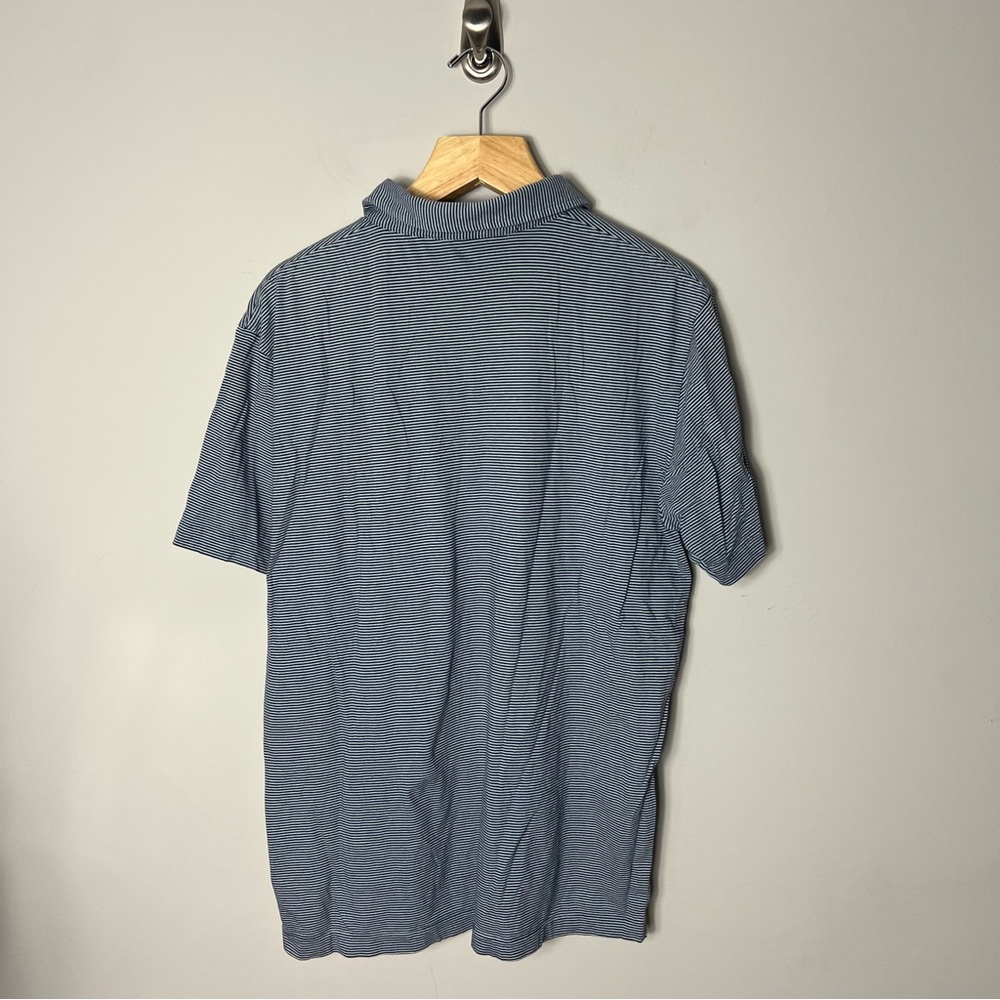 Patagonia Mens Organic Cotton Navy Blue Striped Short Sleeve Polo Shirt XL 606 - Picture 6 of 6